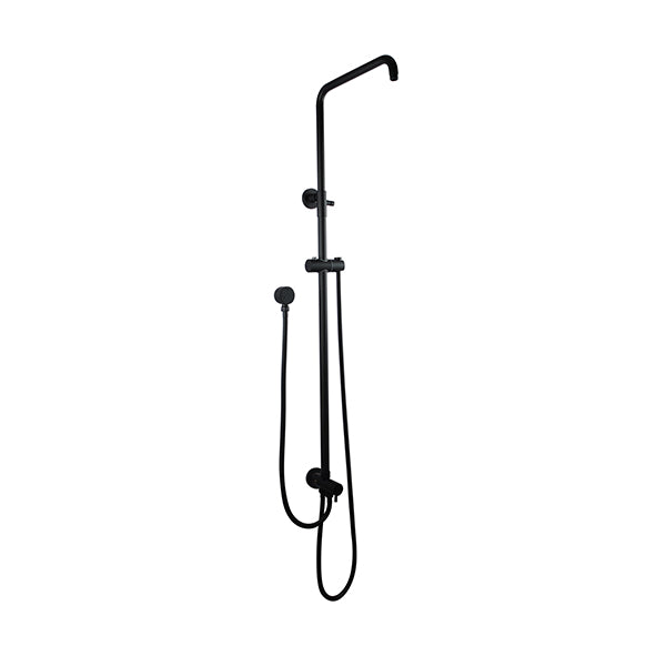 Aca Shower Head Set 8 Inch Shower Round 5 Mode Handheld Head Black