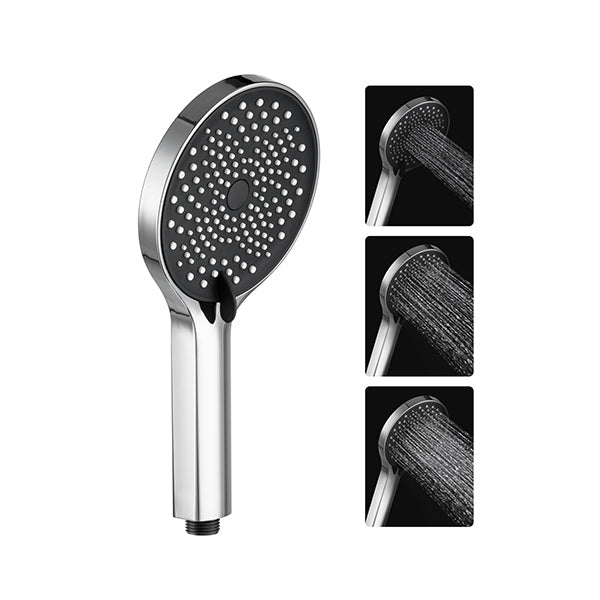 3 Modes Handheld Shower Head Bathroom Rainfall Handheld Round Chrome