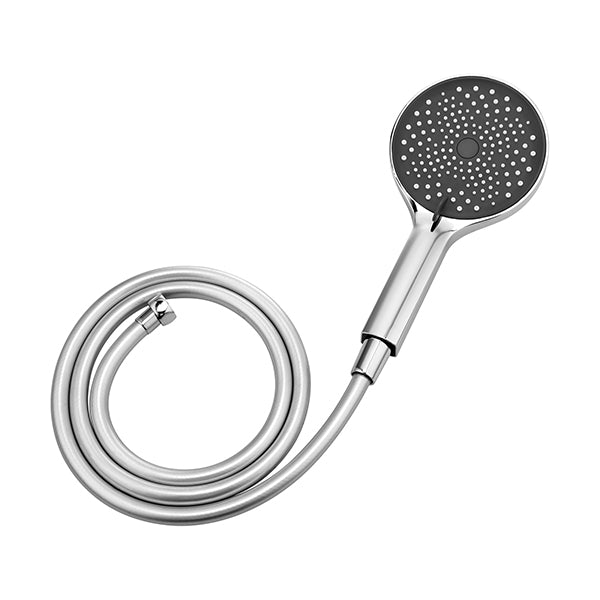 Round 3 Modes Handheld Shower Head Rainfall Abs With Pvc Hose Chrome