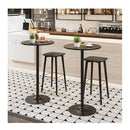 Round Bistro Table With Heavy Duty Metal Base For Home Bar