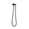 Round Black 3 Modes Handheld Shower Head Brass Holder Water Hose