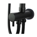 Round Black Top Bottom Water Inlet Bathroom Shower Rail Diverter Only