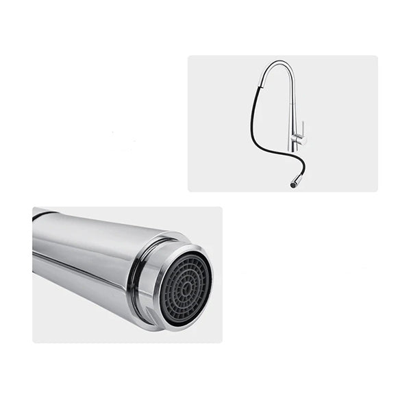 Chrome Kitchen Sink Mixer Tap Round Pull Out Tap Laundry Sink Faucets