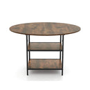 Round Dining Table With 2Tier Storage Shelf And Heavy Duty Metal Frame