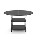 Round Dining Table With 2Tier Storage Shelf And Heavy Duty Metal Frame