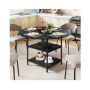 Round Dining Table With 2Tier Storage Shelf And Heavy Duty Metal Frame