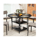 Round Dining Table With 2Tier Storage Shelf And Heavy Duty Metal Frame