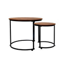 Round Nesting Table Coffee Table Wood Side Table