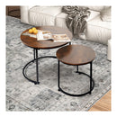 Round Nesting Table Coffee Table Wood Side Table