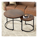 Round Nesting Table Coffee Table Wood Side Table