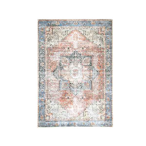 Desiree Vintage Cezanne Terracotta Blue Vital Washable Rug