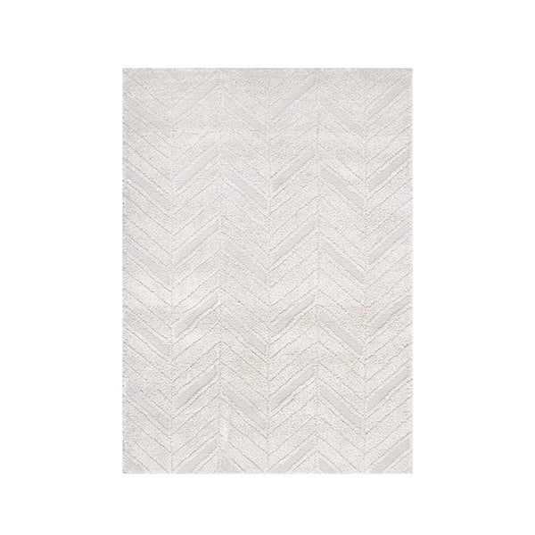 Tanya Chevron Beige Shag Rug