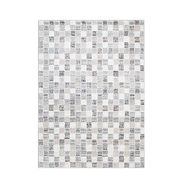 Doreen Grey Beige Checkered Rectangle Rug