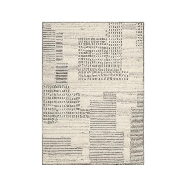 Caspian Prism Grey Cream Wool Rug