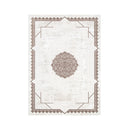 Amalia Oriental Border Medallion Cream Brown Rug