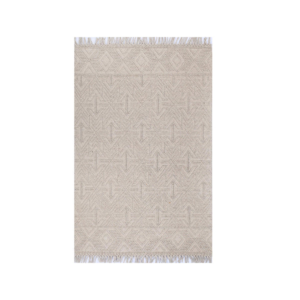 Demitri Geometric Brown Wool Rug
