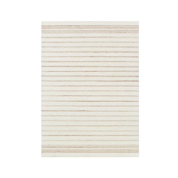 Pamela Stripes Ivory Beige Wool Rug