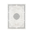 Amalia Oriental Border Medallion Cream Grey Rug