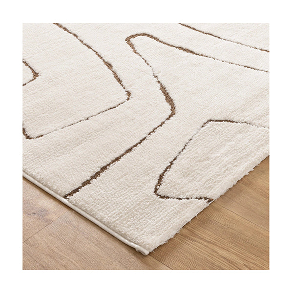 Mildred Modern Lines Cream And Brown Rug