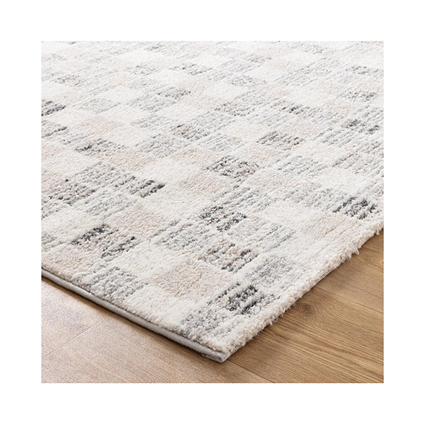 Doreen Grey Beige Checkered Rectangle Rug