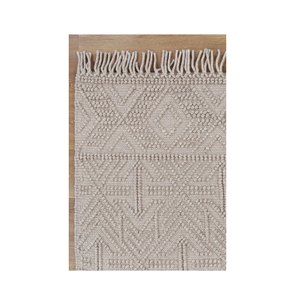 Demitri Geometric Brown Wool Rug