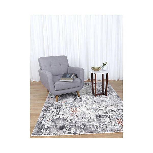 Alma Distressed Watercolour Grey Multi Rug