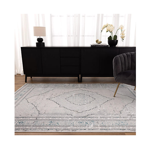 Veronica Oriental Grey Blue Rug