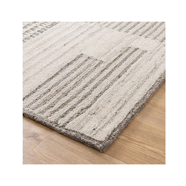 Caspian Prism Grey Cream Wool Rug