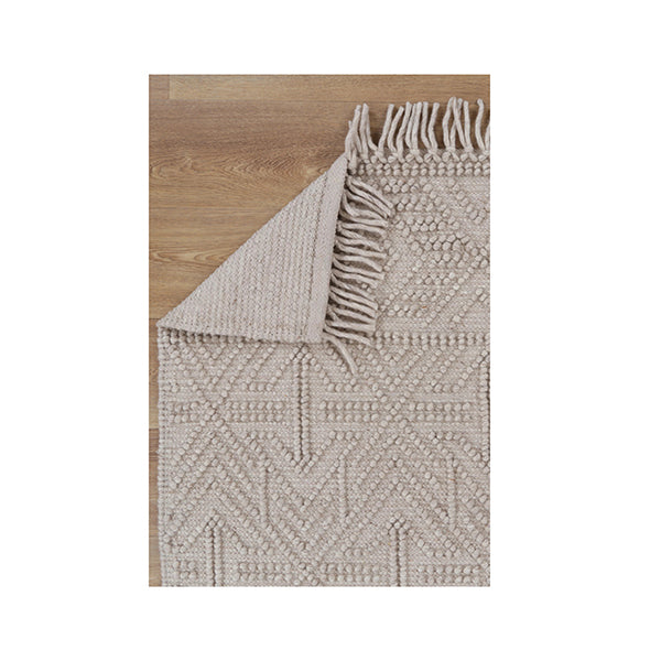 Demitri Geometric Brown Wool Rug