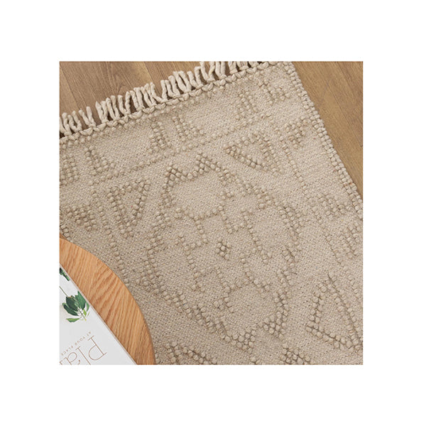 Demitri Ornamental Brown Wool Rug