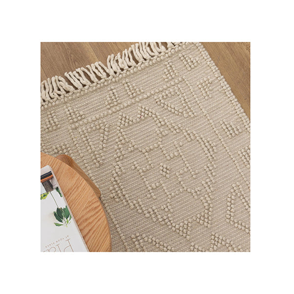 Demitri Ornamental Beige Wool Rug