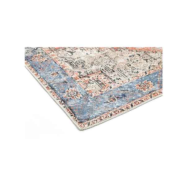 Desiree Vintage Cezanne Terracotta Blue Vital Washable Rug