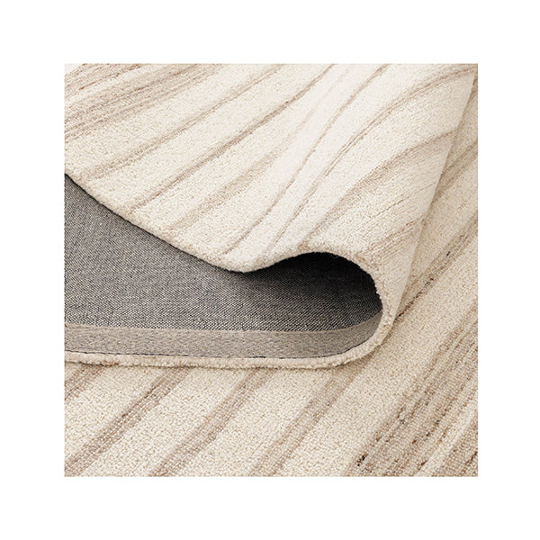 Pamela Stripes Ivory Beige Wool Rug