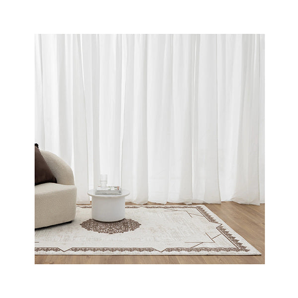 Amalia Oriental Border Medallion Cream Brown Rug