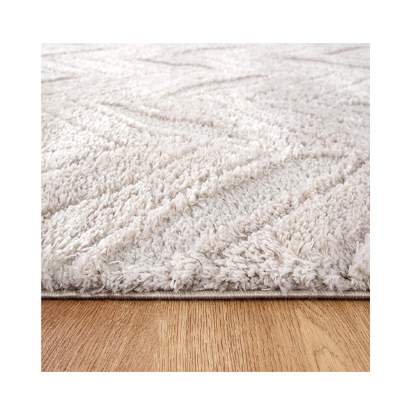 Tanya Chevron Beige Shag Rug