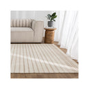 Pamela Stripes Ivory Beige Wool Rug