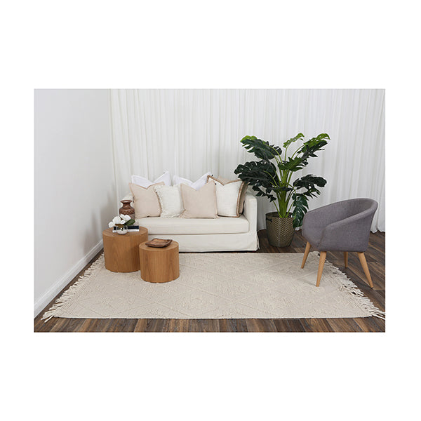 Demitri Tribal Beige Wool Rug