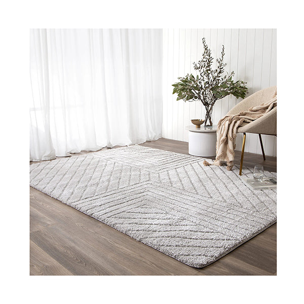 Tanya Modern Silver Shag Rug