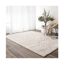 Tanya Chevron Beige Shag Rug