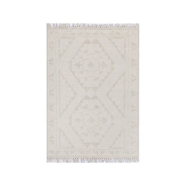 Demitri Ornamental Beige Wool Rug