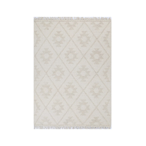 Demitri Geometric Beige Wool Rug