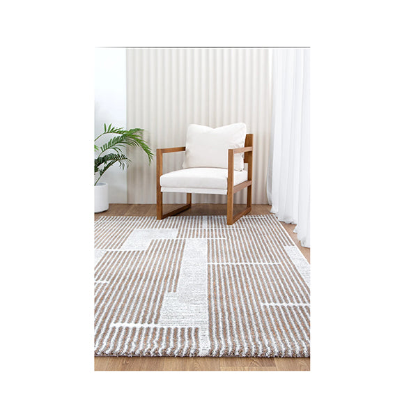 Ingrid Geo Lines Beige Grey Rug