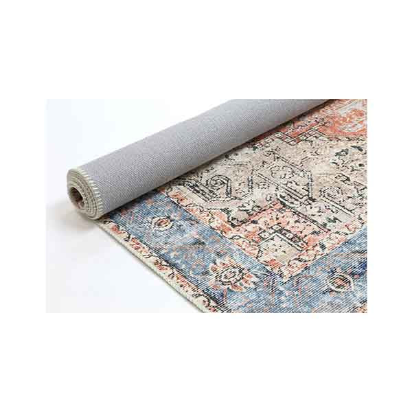 Desiree Vintage Cezanne Terracotta Blue Vital Washable Rug