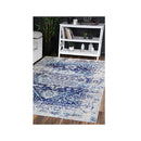 Angelica Distressed Navy White Traditional Non Slip Rug