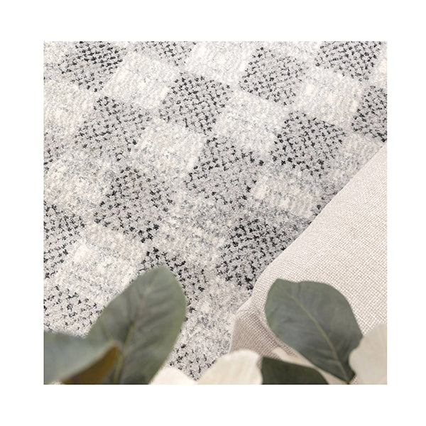 Doreen Grey Checkered Rectangle Rug
