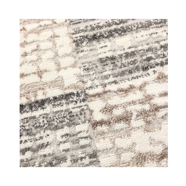Jasmin Distressed Checkers Grey Beige Rug