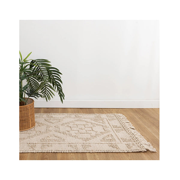 Demitri Ornamental Brown Wool Rug