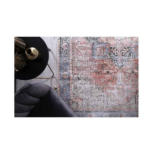 Desiree Vintage Cezanne Terracotta Blue Vital Washable Rug