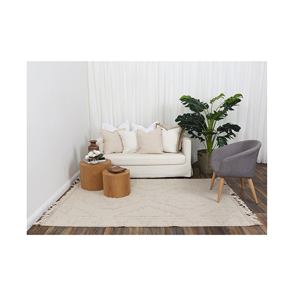 Demitri Ornamental Beige Wool Rug