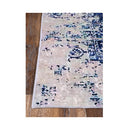 Angelica Distressed Navy White Traditional Non Slip Rug